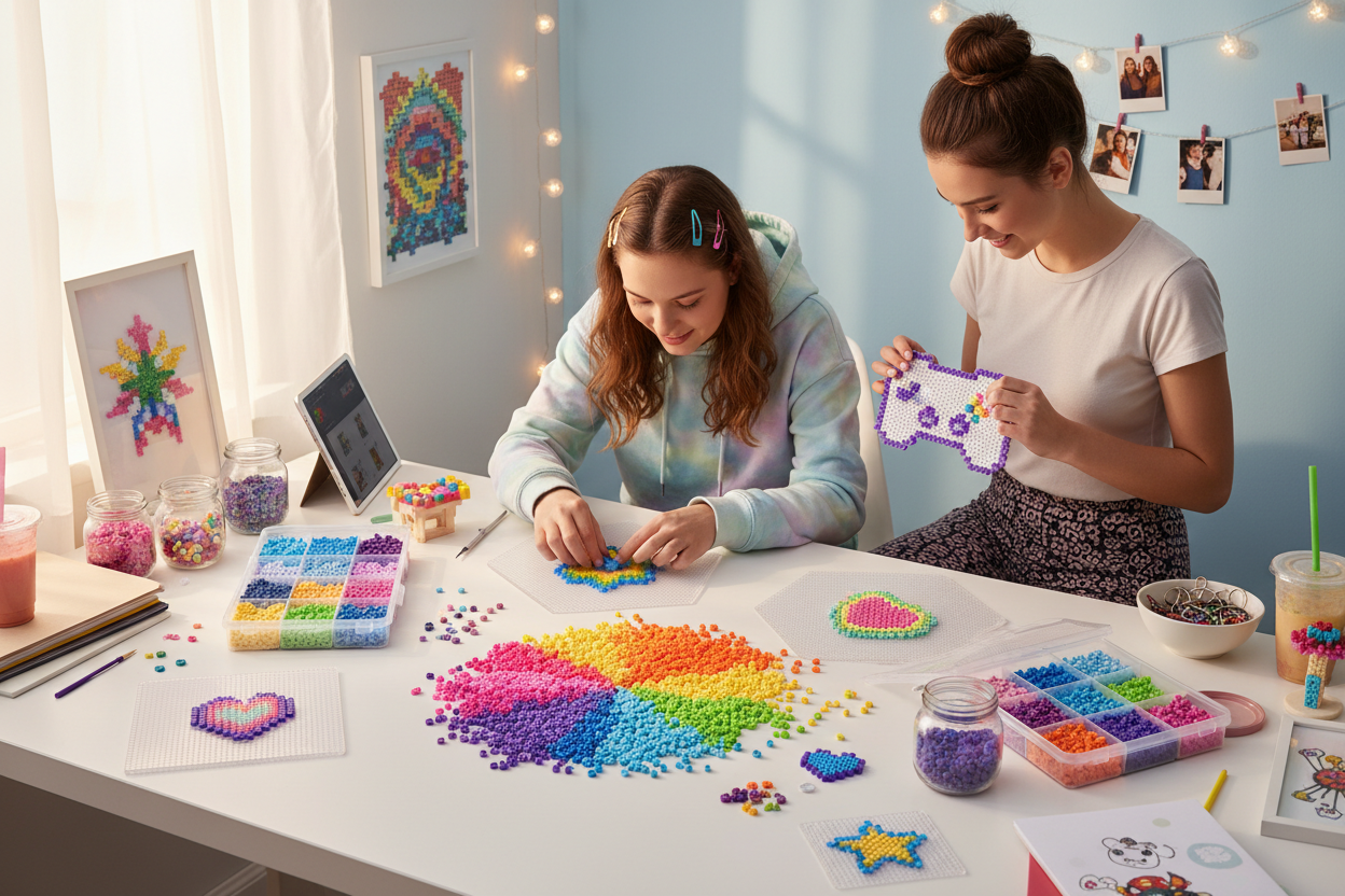 adolescent creatif perle fer a repasser